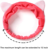 Xtrend 6 Pcs Cat Ear Headbands, Washing Face Shower Headbands, Fluffy Elastic Makeup Hairbands