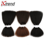 Xtrend Yaki Straight Hair Bundles Short Synthetic Crochet Braids Hair Weave For Black Women