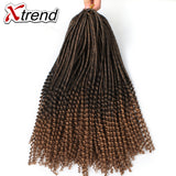 Xtrend Synthetic Faux Locs Curly Crochet Braid Hair 20inch 24Stands Ombre Braiding Hair