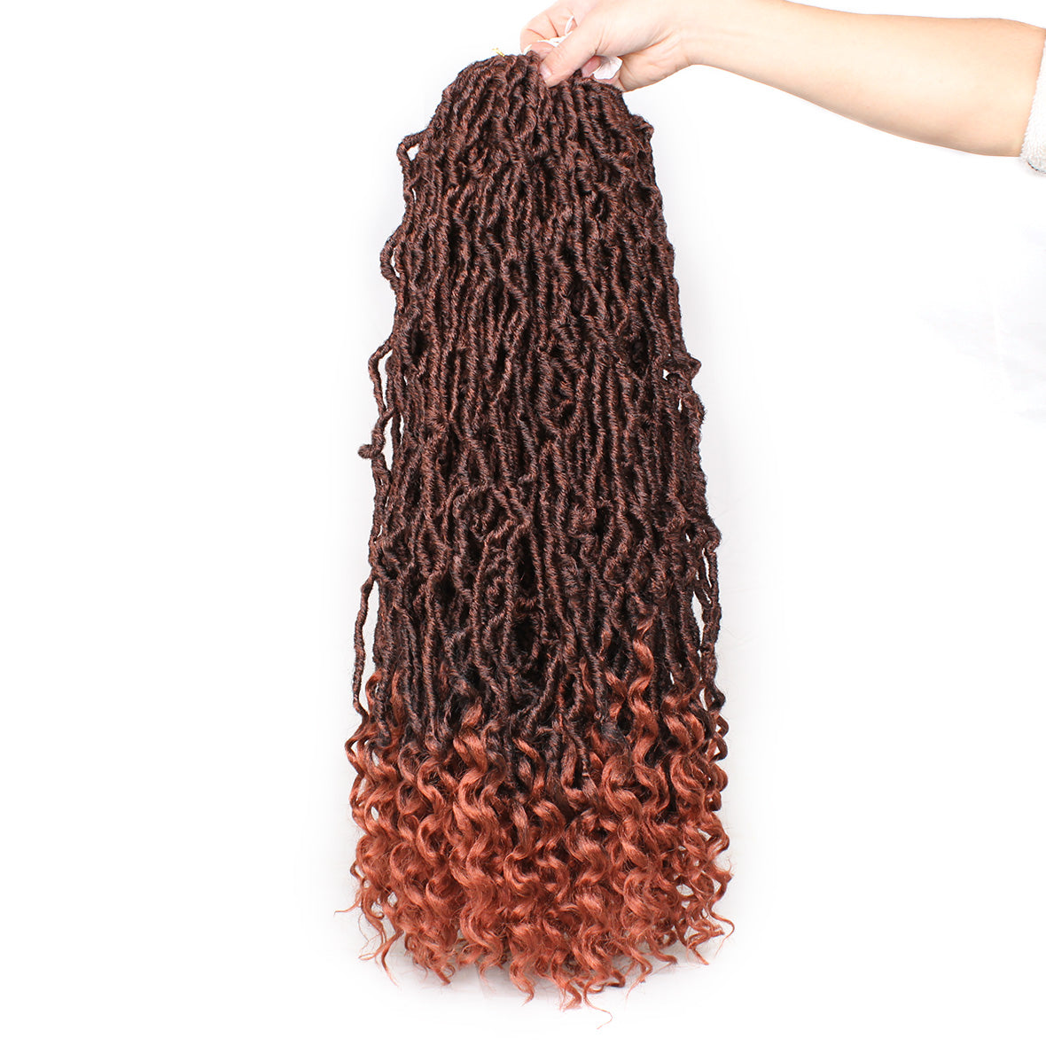 Xtrend Goddess Locs Crochet Hair Curly Faux Locs Crochet Hair Wavy Nu Locs with Curly Ends Synthetic Braiding Hair