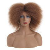 Xtrend Afro Kinky Curly Wig Synthetic 6Inch 100g Black Natural Heat Resistant Cosplay Wigs for Black Women