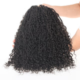 Xtrend 14inch Faux Locs Crochet Hair 16Strands/pack Wavy With Curly Hair Pre-looped Synthetic Bohemian Goddess Locs Crochet Braids Hair