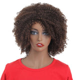 Short Messy Afro Kinky Curly Wig For Black Women Realistic Synthetic Soft Curls Hair Wigs 8 Inch