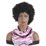 Synthetic Ombre Kinky Curly Wigs For Women Natural Black Brown Short Afro Fake Hair Heat Resistant Female Wig