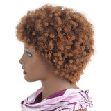 Synthetic Ombre Kinky Curly Wigs For Women Natural Black Brown Short Afro Fake Hair Heat Resistant Female Wig