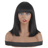 Xtrend Hair Bangs Front Wigs Long Blonde Straight Bob Synthetic Wig Heat Resistant With For Woman