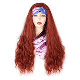 24inch Headband Wig Kinky Curly Synthetic Hair Wig None Lace Front Synthetic Hair Wig for Black Women Loose Wave Machine Made Wigs