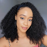 Xtrend Kinky Curly Headband Wigs Human Hair None Lace Front Wigs  Glueless Brizilian Virgin Hair Machine Made Headband Wig