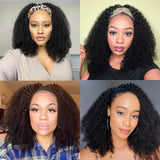 Xtrend Kinky Curly Headband Wigs Human Hair None Lace Front Wigs  Glueless Brizilian Virgin Hair Machine Made Headband Wig