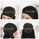 Xtrend Kinky Curly Headband Wigs Human Hair None Lace Front Wigs  Glueless Brizilian Virgin Hair Machine Made Headband Wig