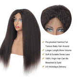 Kinky Straight Hd 360 Lace Frontal Wig Pre plucked For Women Black Glueless Full Transparent Yaki Lace Front Wig Human Hair