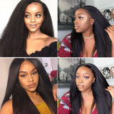 Kinky Straight Hd 360 Lace Frontal Wig Pre plucked For Women Black Glueless Full Transparent Yaki Lace Front Wig Human Hair