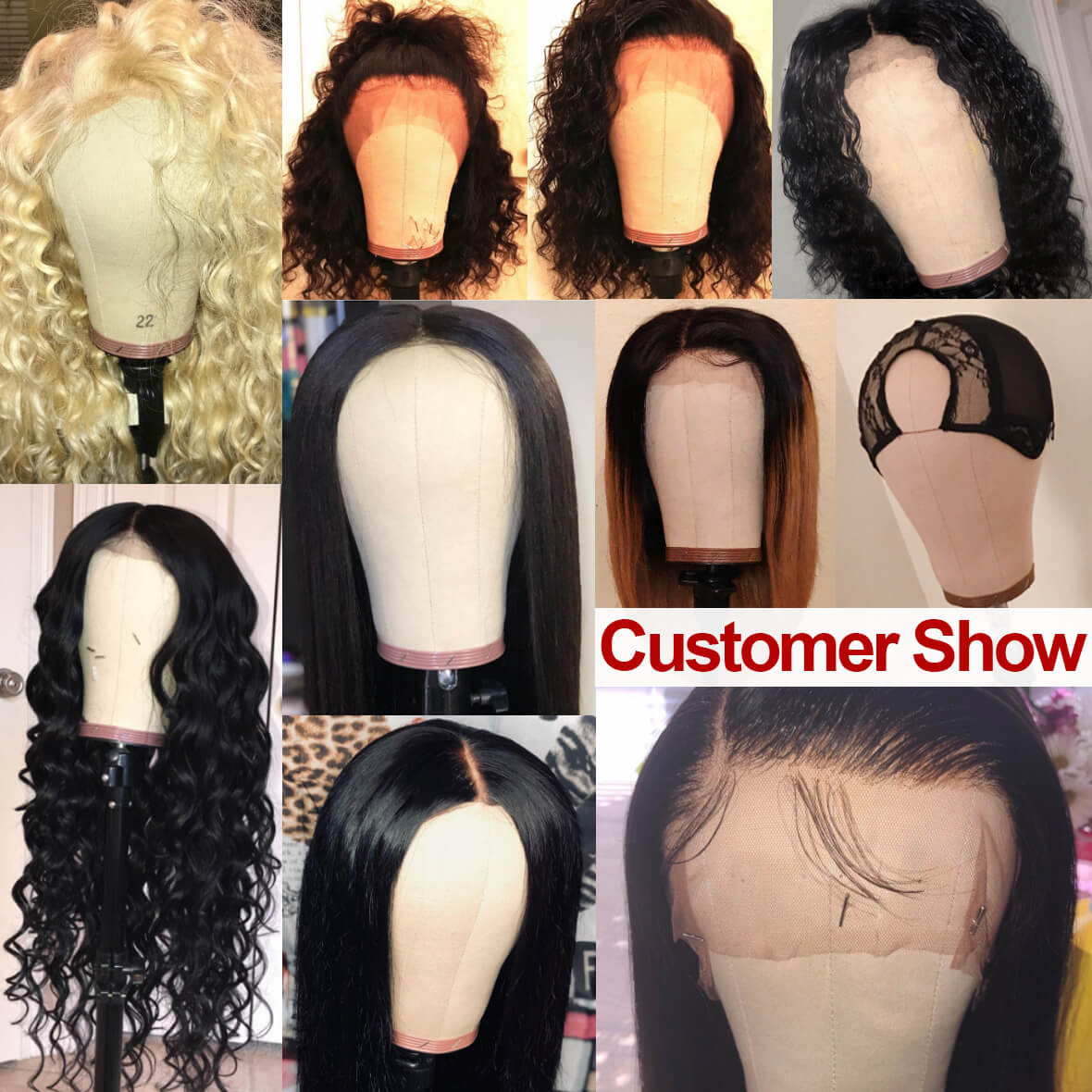 Canvas Wig Head Set for Wigs Toupees Making Display and Styling