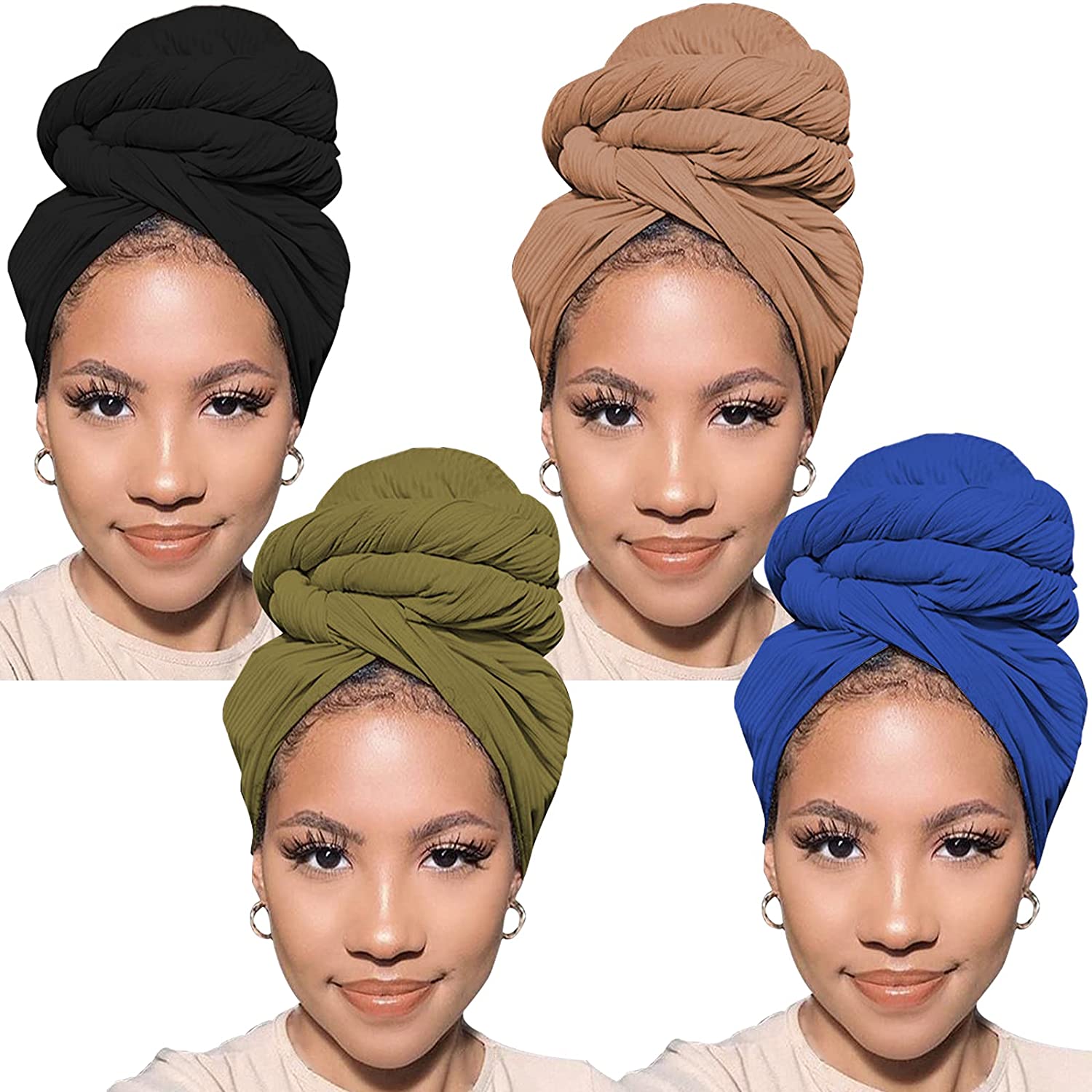 Xtrend Stretch Head Wrap Scarf Stretch Turban Long Hair Scarf Wrap – Hair