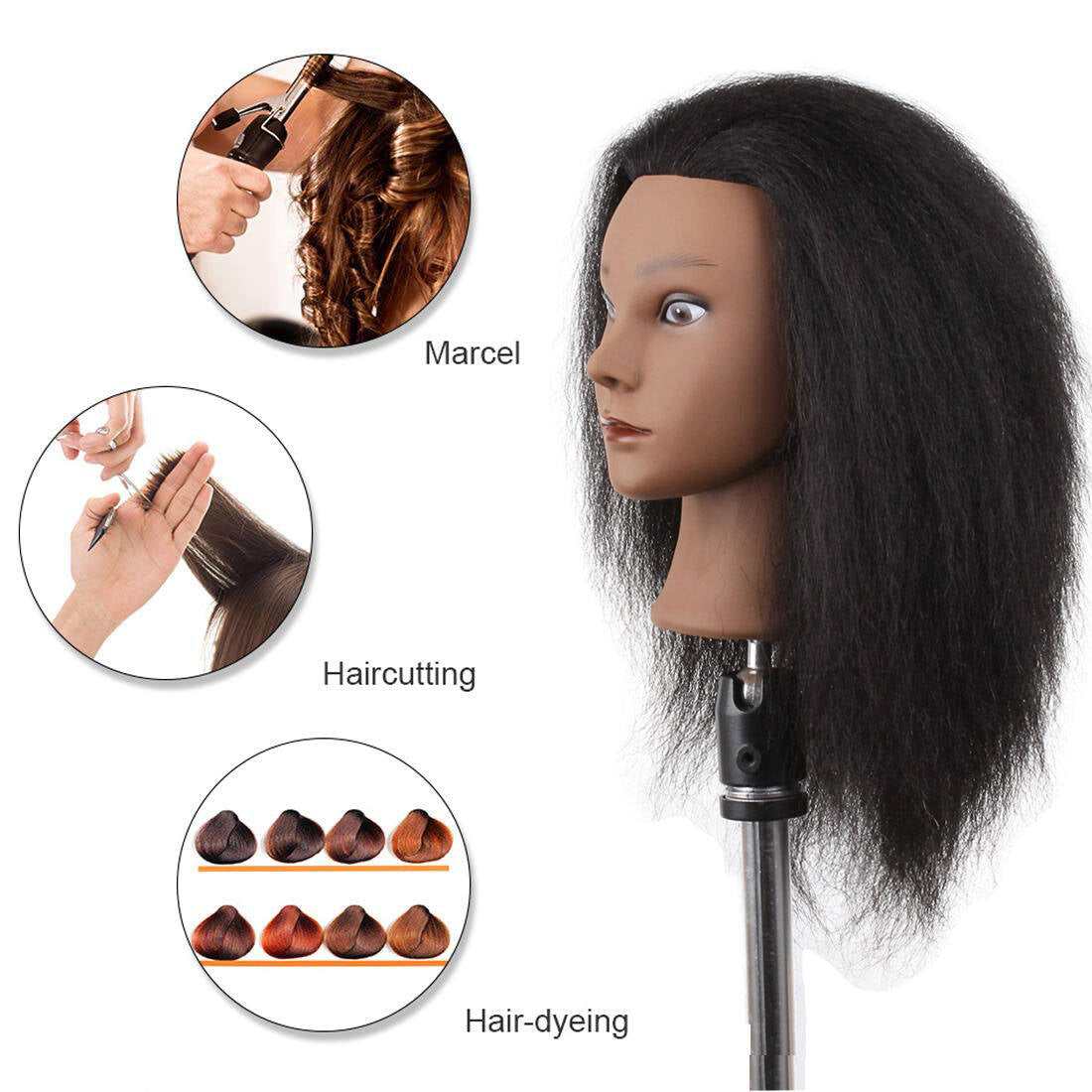 16Inch Mannequin Head Styling Training Head Hairdresser Cosmetology Mannequin Manikin Training Dolls Head