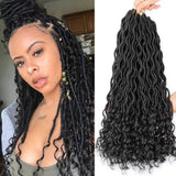 Xtrend Goddess Faux Locs Curly Crochet Braid Synthetic Hair 18'' 20roots Ombre Braiding Hair Brown High Temperature Fiber