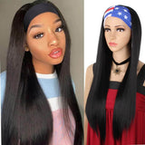 24inch Long Straight Headband Wigs for Women Synthetic Brown Wig Silky Straight Hair Wigs Daily Party