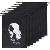 Xtrend 8 Pieces Wig Bags Satin Packaging Pouches Carrying Storage Bags with Drawstring for Wigs, Bundles,Hair Extensions,Tools, Business Gift Bags