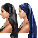 Xtrend 2 Pcs Hair Bonnets for Women Satin, Soft Elastic Band Silky Sleeping Cap Big Bonnets for Women Bonnet