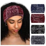 Xtrend 4 Pack Boho Wide Headbands for Women Yoga Sport Workout Running Headband Large African Head Wrap