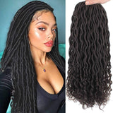 Xtrend Goddess Faux Locs Curly Crochet Braid Synthetic Hair 18'' 20roots Ombre Braiding Hair Brown High Temperature Fiber