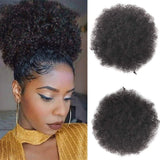 Xtrend Short African Kinky Curly Wrap Drawstring Puff Ponytail Hair Extensions Wig with 2 Clips Afro Ponytail Drawstring For Black Women