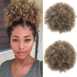 Xtrend Short African Kinky Curly Wrap Drawstring Puff Ponytail Hair Extensions Wig with 2 Clips Afro Ponytail Drawstring For Black Women