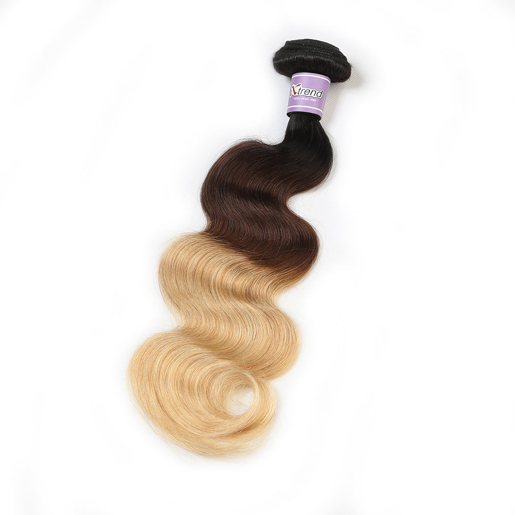 3PCS/Lot Ombre Malaysian virgin Hair Body Wave Human Hair Bundles Three Tone 1B/4/27 Hair Extension
