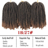 8 inch Spring Twist Hair 15 Strands/Pack Ombre Spring Twist Crochet Hair Curly Twist for Women