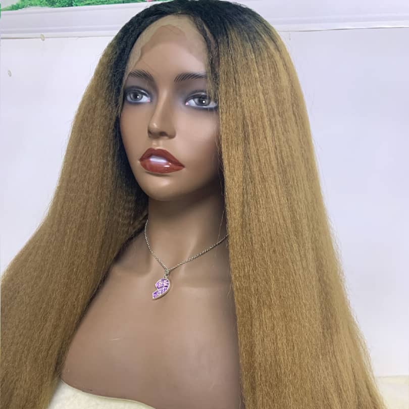 Xtrend Kinky Straight Synthetic Lace Front Wigs Yaki Straight Lace Front Wigs For Black Women