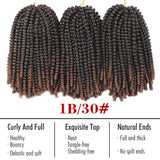 8 inch Spring Twist Hair 15 Strands/Pack Ombre Spring Twist Crochet Hair Curly Twist for Women