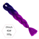 Xtrend ombré two tone hair Synthetic Rainbow Hair Jumbo Braids Crochet Hair 24inch Ombre Kanekalon Colorful Hair Braiding Hair Extensions