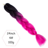 Xtrend ombré two tone hair Synthetic Rainbow Hair Jumbo Braids Crochet Hair 24inch Ombre Kanekalon Colorful Hair Braiding Hair Extensions