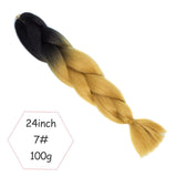 Xtrend ombré two tone hair Synthetic Rainbow Hair Jumbo Braids Crochet Hair 24inch Ombre Kanekalon Colorful Hair Braiding Hair Extensions