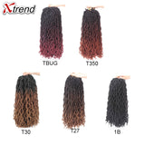 20 Inch Pre-Looped Goddess Faux Locs Wavy crochet braids ombre Gypsy dreadlocks curly braiding hair