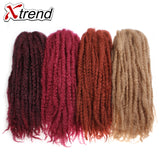 Xtrend 18inch 100g marley hair synthetic Kinky Straight Twist Hair Color Hair Crochet Braids Cubian Rainbow Braiding Hair