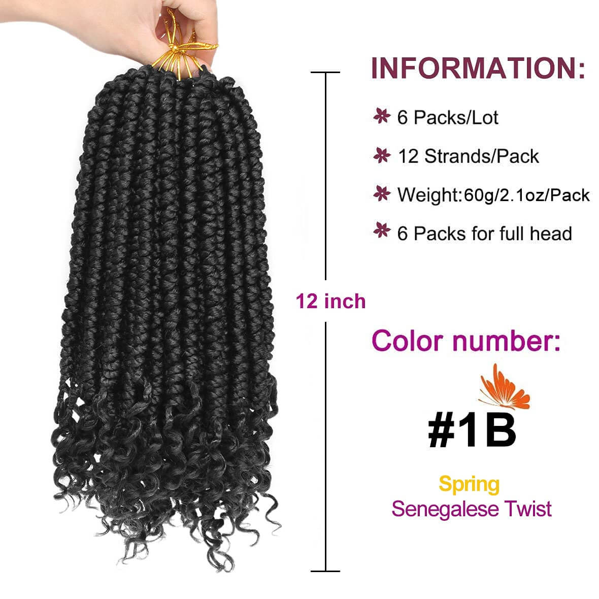 Pre Spring Twist Crochet Hair Senegalese Crochet Braids For Black Women  Synthetic Passion Twist Braiding Hair Pre Looped Short 12inch Crochet Hair