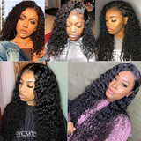 Xtrend 150% Density Deep Wave Closure Wig 4x4 Closure Wigs Human Hair Glueless Natural Hair