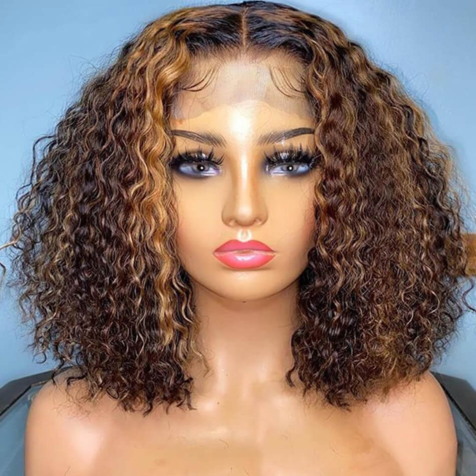 Xtrend Blonde Curly 13x4 Lace Front Human Hair Wigs Pre Plucked with Baby Hair Brazilian Remy Hair Colored Wig 150% Density