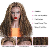 Xtrend Blonde Curly 13x4 Lace Front Human Hair Wigs Pre Plucked with Baby Hair Brazilian Remy Hair Colored Wig 150% Density