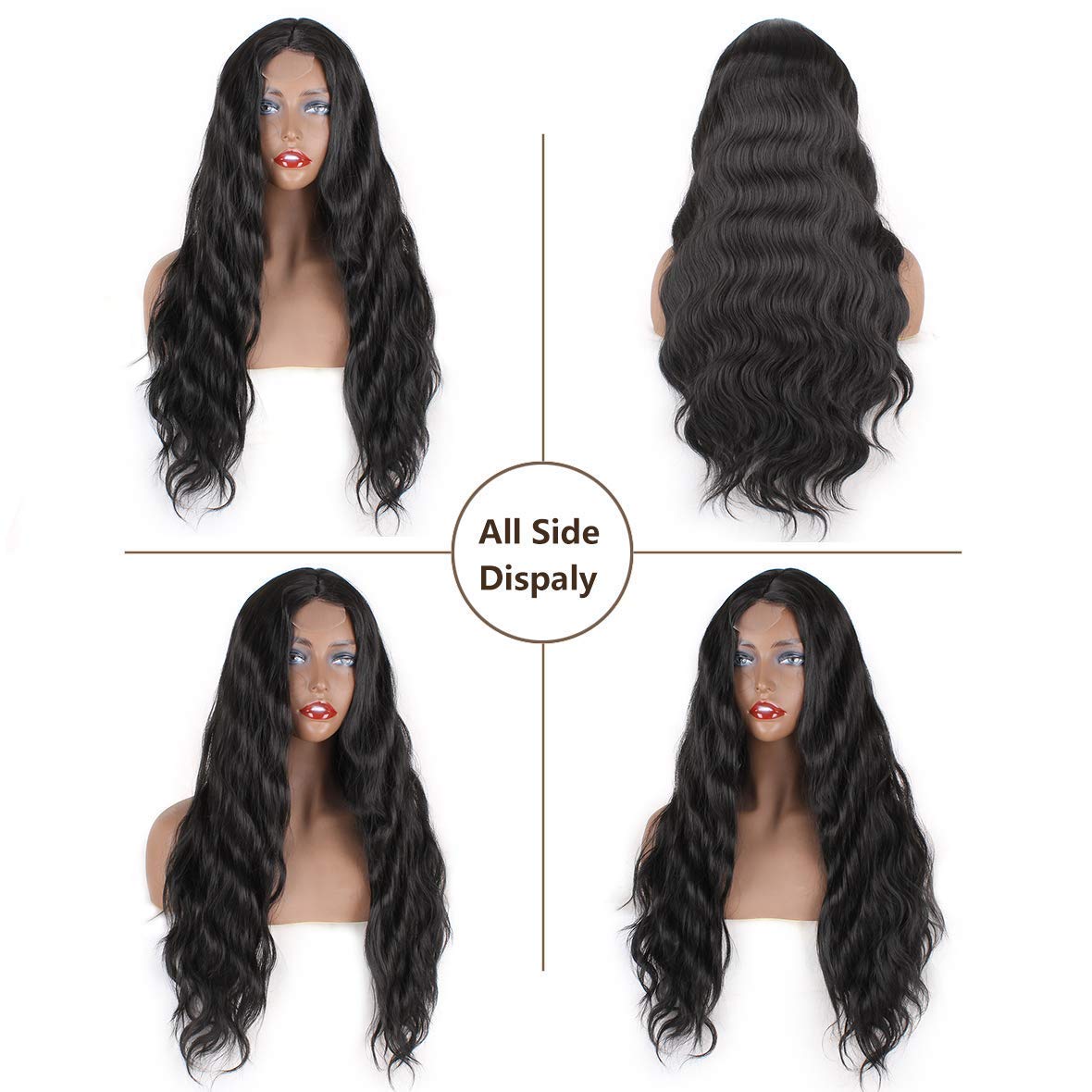 Xtrend Body Wave Synthetic Lace Front Wigs 28" Long Natural Wavy Synthetic Curly Wig for Women