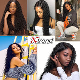 Xtrend Deep Curly Lace Front Wig Human Hair Wigs For Black Women Deep Wave 4x4 Glueless Lace Closure Wig Prelucked Hairline