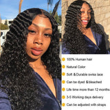 Xtrend Deep Curly Lace Front Wig Human Hair Wigs For Black Women Deep Wave 4x4 Glueless Lace Closure Wig Prelucked Hairline