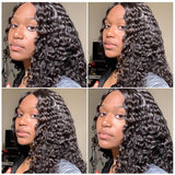 Xtrend Deep Curly Lace Front Wig Human Hair Wigs For Black Women Deep Wave 4x4 Glueless Lace Closure Wig Prelucked Hairline