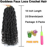 Xtrend Goddess Faux Locs Curly Crochet Braid Synthetic Hair 18'' 20roots Ombre Braiding Hair Brown High Temperature Fiber
