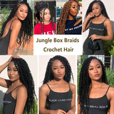 Xtrend Knotless Jungle Box Braids 12 Stands 20 Inch Goddess Box Braids Hair Pre-looped Synthetic Hair Butterfly Crotchet Braids Hair Extension