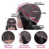 Xtrend Short Bob Lace front Human Hair Wigs Pre Plucked Straight 150% Density 4x4 Deep Part Frontal Virgin Remy Brazilian Hair