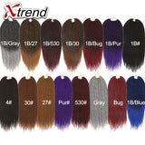 Xtrend 30Roots/Pack 18'' Ombre Senegalese Twist Hair Synthetic Color Hair Crochet Braiding Hair Extensions Rainbow Hair