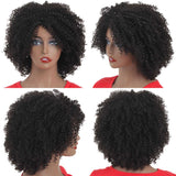 Short Messy Afro Kinky Curly Wig For Black Women Realistic Synthetic Soft Curls Hair Wigs 8 Inch