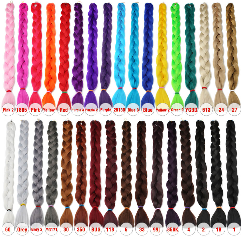 Xtrend Synthetic Kanekalon Colorful Hair Braiding Hair Extensions 82inch 165g/Pack Long Jumbo Braids Crochet Hair Bulk Purple Pink Gray Blue